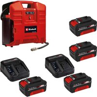Einhell TE-AC 36/8 LI OF Set 36v Cordless Oil Free Air Compressor 4 x 4ah Li-ion Battery Charger No Case