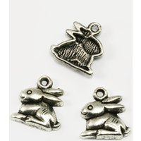 Anhänger Hase, 14 x 13 mm - 8 Stück