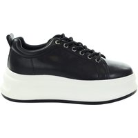 Damskie skórzane czarne sneakersy SS2N4020