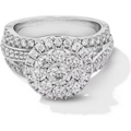 14K White Gold 2 CT.T.W. Round Lab Created Diamond Custom Engagement Band D-VVS1 3EX