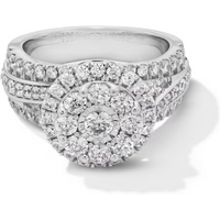 14K White Gold 2 CT.T.W. Round Lab Created Diamond Custom Engagement Band D-VVS1 3EX