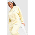 New Balance Cropped Ribbed Full-Zip Hoodie - Damen, Gelb