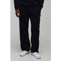 Straight Leg Borg Man. Embroidered Joggers, Negro