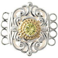 Schließe für Kropfkette 925 Silber Trachtenschmuck hellgrün