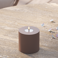 Udendørs LED Bloklys Ø 10 x 10 cm Karamel