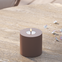 Udendørs LED Bloklys Ø 10 x 10 cm Karamel