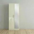 Knightsbridge Wardrobe - 2 Door - 1 Mirror - Tall - Cream Gloss