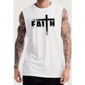FAITH exclusive cross-design print, men's casual comfortable round-neck t-shirt, summer fashionable top