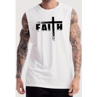 FAITH exclusive cross-design print, men's casual comfortable round-neck t-shirt, summer fashionable top