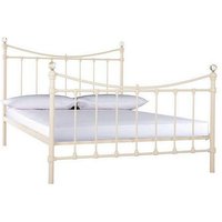 RUBY Metal Bed Single Cream Sturdy and Elegant Bed Frame for Any Bedroom - Single / Cream