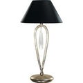 Casa Padrino Luxus Barock Tischleuchte Schwarz / Silber mit Glaskristall - versilberte SÃ¤ulen Lampe - Handgefertigt in Italien