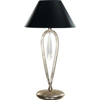 Casa Padrino Luxus Barock Tischleuchte Schwarz / Silber mit Glaskristall - versilberte SÃ¤ulen Lampe - Handgefertigt in Italien