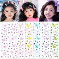 Face Stickers Tulle Butterfly Rhinestone Shiny Waterproof Non Toxic Self Adhesive for Girls Stage Performance Makeup