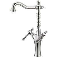 Jugendstil Retro Waschtisch Armatur Silber H. 47,5 cm - Waschbecken Armatur Made in Italy