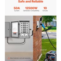 Manual Transfer Switch 50A Generator Transfer Switch Kit NEMA 3R 12500W 120/240V