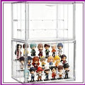 3 Tier Acrylic Display Case for Collectibles with Movable Dividers, Clear Stackable Showcase with Magnetic Door