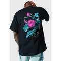 Oversize T-Shirt mit Virtues Print - Schwarz - M, Schwarz