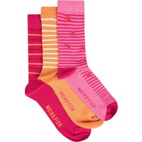 Weird Fish Parade Patterned Socks 3 Pack Hot Pink Size 4-7