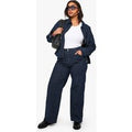 Plus Striped Wide Leg Jean, Azul