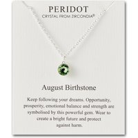 August (Peridot) Birthstone Necklace Created with Zircondia® Crystals