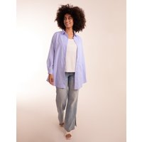 Oversized Stripe Shirt - ONE / Blue/White