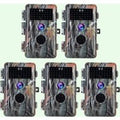 Pack x5 Caméras Animaux Nocturne Vision 64MP HD1296P,Détection de Mouvement PIR de 70° Étanche IP66 et Fonction Time Lapse et |A252 Camouflage Sombre