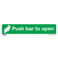Worksafe Safe Conditions Safety Sign - Push Bar To Open - Rigid Plastic