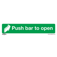 Worksafe Safe Conditions Safety Sign - Push Bar To Open - Rigid Plastic