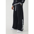 Pantalón Deportivo Plisado De Pernera Súper Ancha Con Refuerzos, Negro