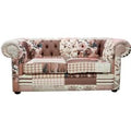 Chesterfield 2 Seater Charles Patchwork Peach Sofa Offer