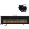 70/80 Inch Wall Mounted/Recessed Electric Fireplace with 9 Colours