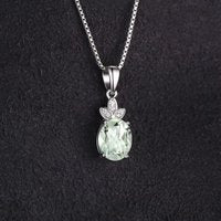 1.8Ct Genuine Green Amethyst Pendant Necklace in 925 Sterling Silver - Elegant Jewelry for Women, No Chain Included