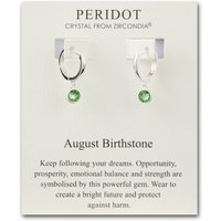 August Birthstone Hoop Earrings Created with Peridot Zircondia® Crystals