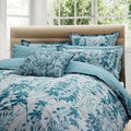 Bedeck of Belfast Mieko Double Duvet Cover Set, Teal & Silver