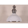 Casa Padrino Vintage Industrie HÃ¤ngeleuchte Epoxy WeiÃ Metall Durchmesser 52 cm - Restaurant - Hotel Lampe Leuchte - Industrial Leuchte