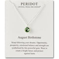 August (Peridot) Birthstone Necklace Created with Zircondia® Crystals