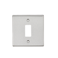 KnightsBridge 1G Grid Faceplate - Square Edge Brushed Chrome