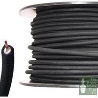 7mm HT Ignition Lead Cable - Wire Core Cotton Braided Black
