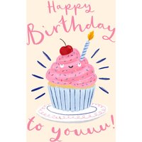Moonpig Illustrated Cute Cupcake Birthday Card
