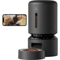 Petlibro Automatic Smart Pet Feeder With Camera, Black / Single Bowl, automatic cat feeder with camera