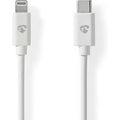 Nedis Lightning Cable | USB 2.0 | Apple Lightning 8-Pin | USB-C™ Male | 480 Mbps | Nickel Plated | 2.00 m | Round | PVC | White | Label
