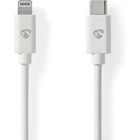 Nedis Lightning Cable | USB 2.0 | Apple Lightning 8-Pin | USB-C™ Male | 480 Mbps | Nickel Plated | 2.00 m | Round | PVC | White | Label