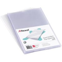 Rexel Clear Card Holder Nyrex Open on Short Edge A5 Ref 12060 Pack 25