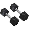 PRICE DROP! Hex Rubber Dumbbells Set 2x4kg - Steel Core, Compact, Non-Roll Design for Home Gym | Wowcher