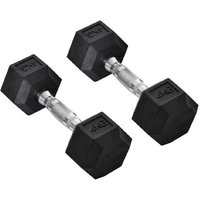 PRICE DROP! Hex Rubber Dumbbells Set 2x4kg - Steel Core, Compact, Non-Roll Design for Home Gym | Wowcher