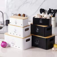 Potato Storage Box, Supply Box 3 Set, Kitchen Storage for Potatoes, Onions & Garlic, Keeps Fresh Longer
