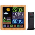 Weather Station Alarm Clock with Outdoor Sensor - Modern Table Decor, Multi-Function, Compact Design | Wowcher