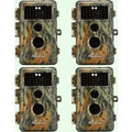 Pack x4 Caméras de Chasse Nocturne Vision 64MP HD 1296P,Détection de Mouvement PIR de 70° No Glow Invisible,Étanche IP66|A252 Vert