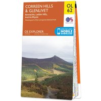 Ordnance Survey OS Map of Coreen Hills & Glenlivet: Explorer OL62