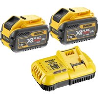 DeWalt 54v XR Cordless FLEXVOLT Twin Li-ion Battery and Fast Charger Pack 9ah